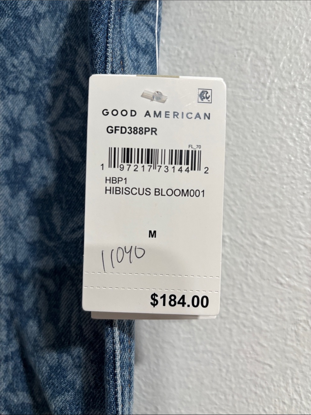 Good American Blue Floral Denim Button-Front Dress - Picture 2 of 5